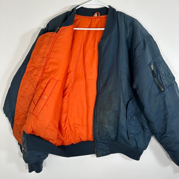 Vintage Harry Fox Intermediate Flyer USAF Satin Reversible Jacket MA-1 Mens Sz L - Picture 6 of 13